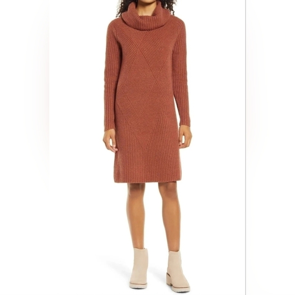 Nwt Caslon Ribbed Turtleneck Sweater Dress XXS - Picture 1 of 7